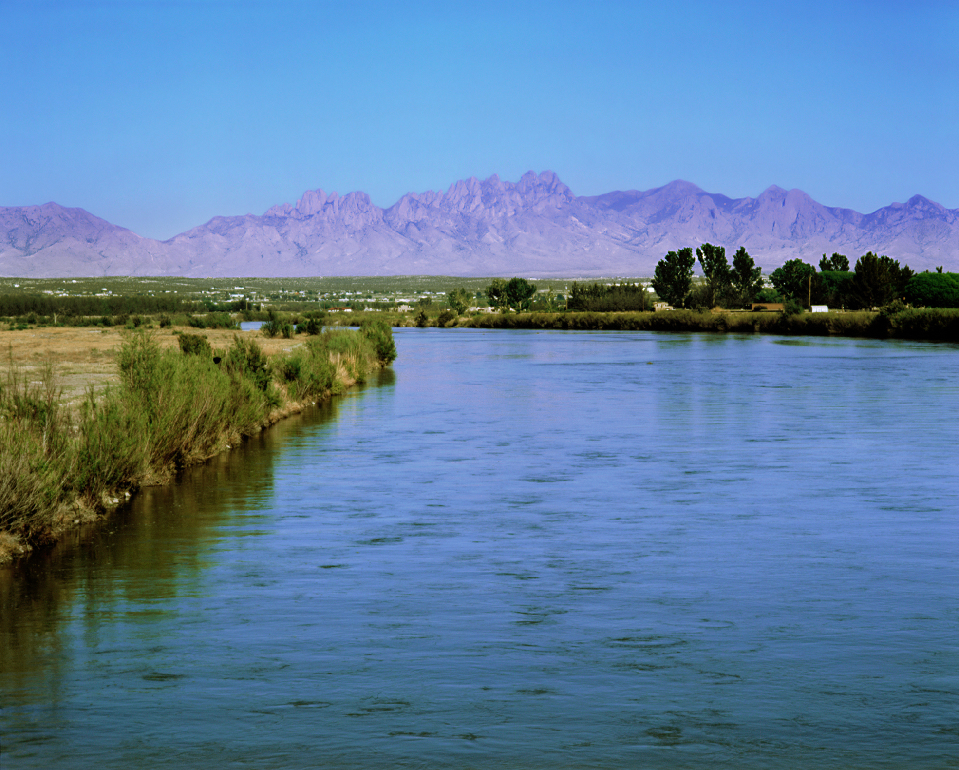Rio Grande in the Mesilla Valley with Organ Mountains